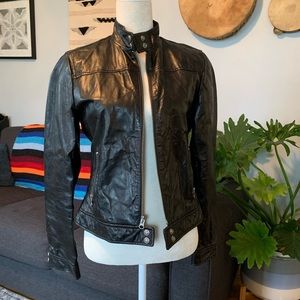 Gap black leather jacket